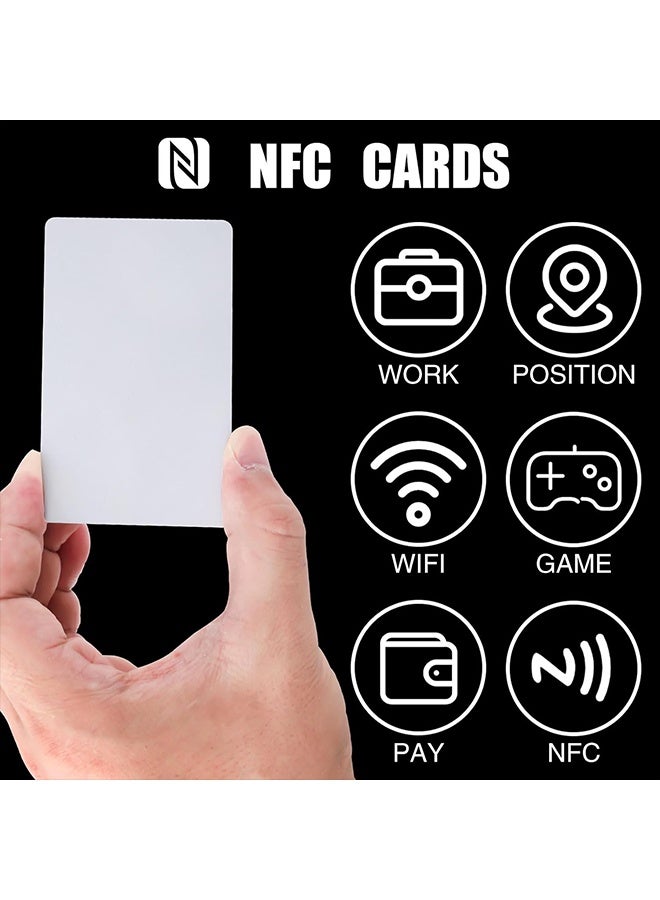 50 Pcs NFC Tags, NTAG215 PVC Cards, NFC Chip NFC Business, Blank Printable NTAG215 NFC Cards, ISO Size Cards,  Writeable Programmable, 504 Bytes Memory Compatible with Android and All NFC Enabled Phone - Image 3